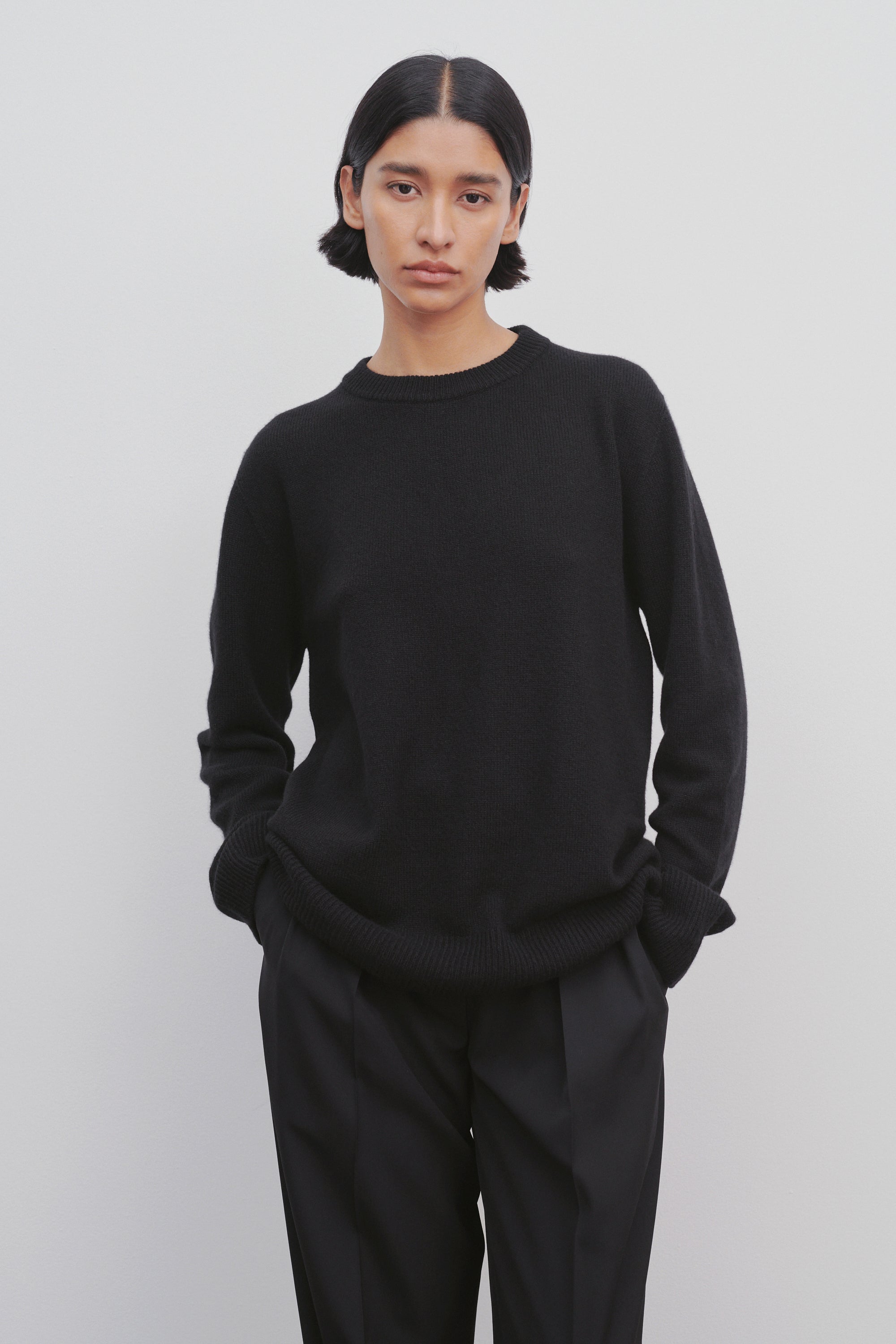 Luxury 100% Pure Wool Oversized Crew Neck Sweater | Premium Minimalist Knit Pullover