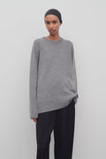 Luxury 100% Pure Wool Oversized Crew Neck Sweater | Premium Minimalist Knit Pullover