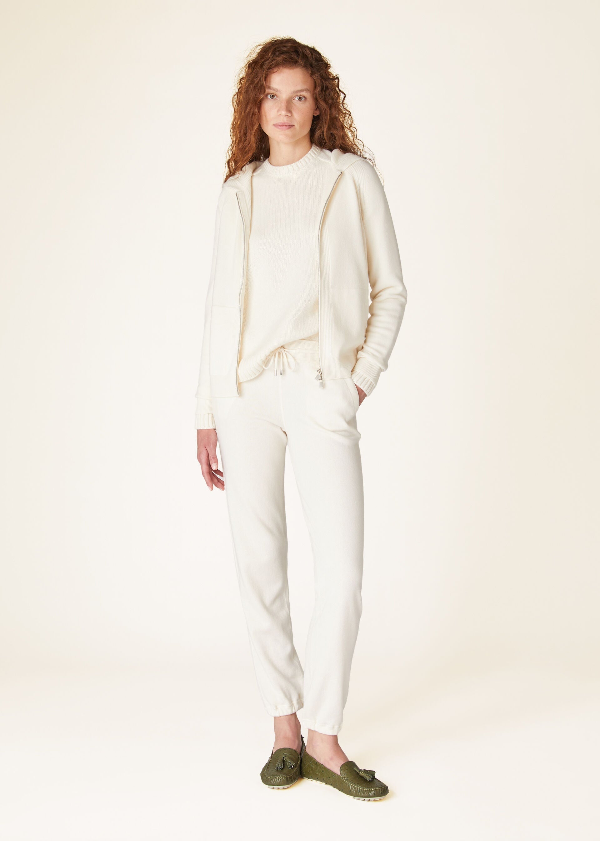 Luxury Wool-Cashmere Zip-Up Hoodie | Premium Knit Loungewear Jacket