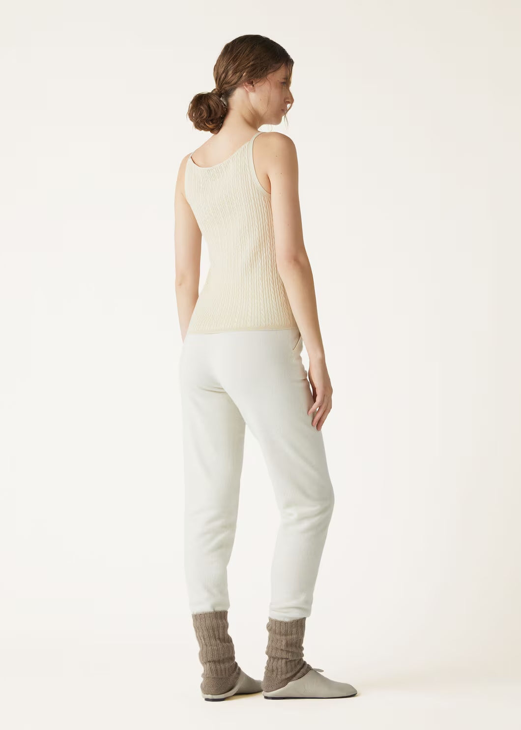 Luxury 100% Fine-Spun Wool Cable-Knit Tank Top | Elegant Boat Neck Vest