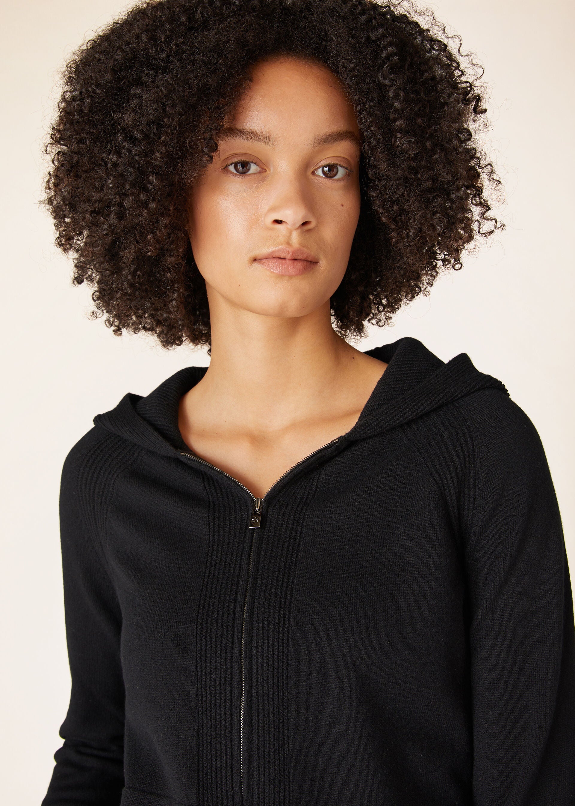 Luxury Wool-Cashmere Zip-Up Hoodie | Premium Knit Loungewear Jacket