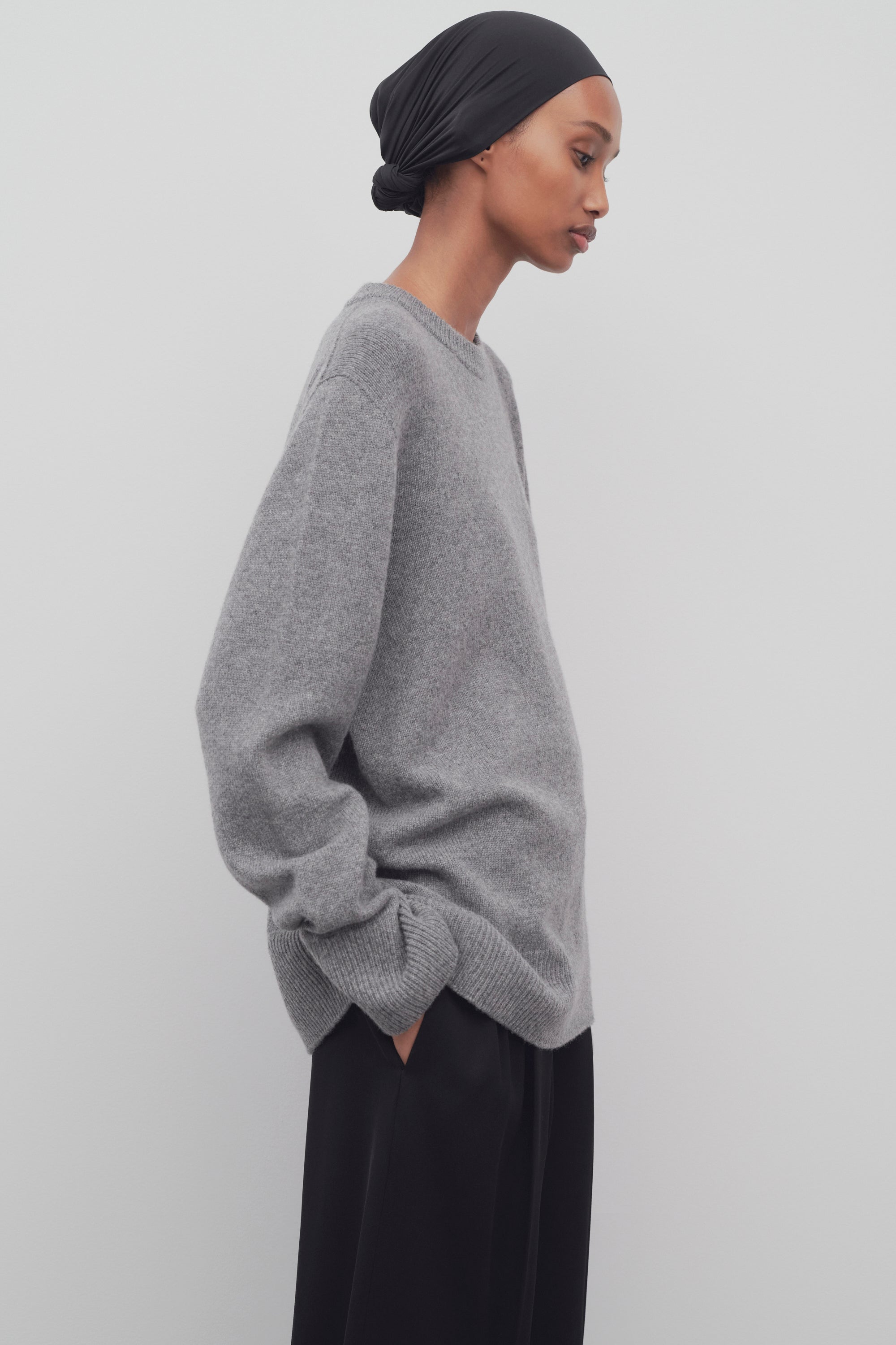 Luxury 100% Pure Wool Oversized Crew Neck Sweater | Premium Minimalist Knit Pullover