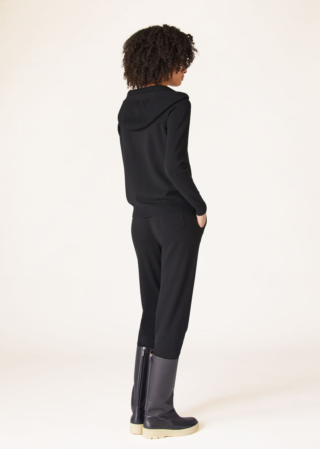 Luxury Wool-Cashmere Zip-Up Hoodie | Premium Knit Loungewear Jacket