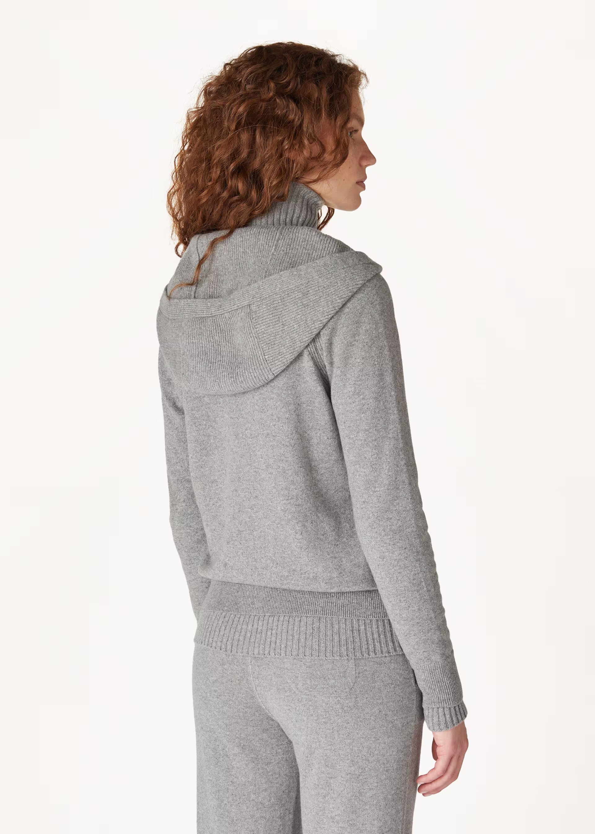 Luxury Wool-Cashmere Zip-Up Hoodie | Premium Knit Loungewear Jacket