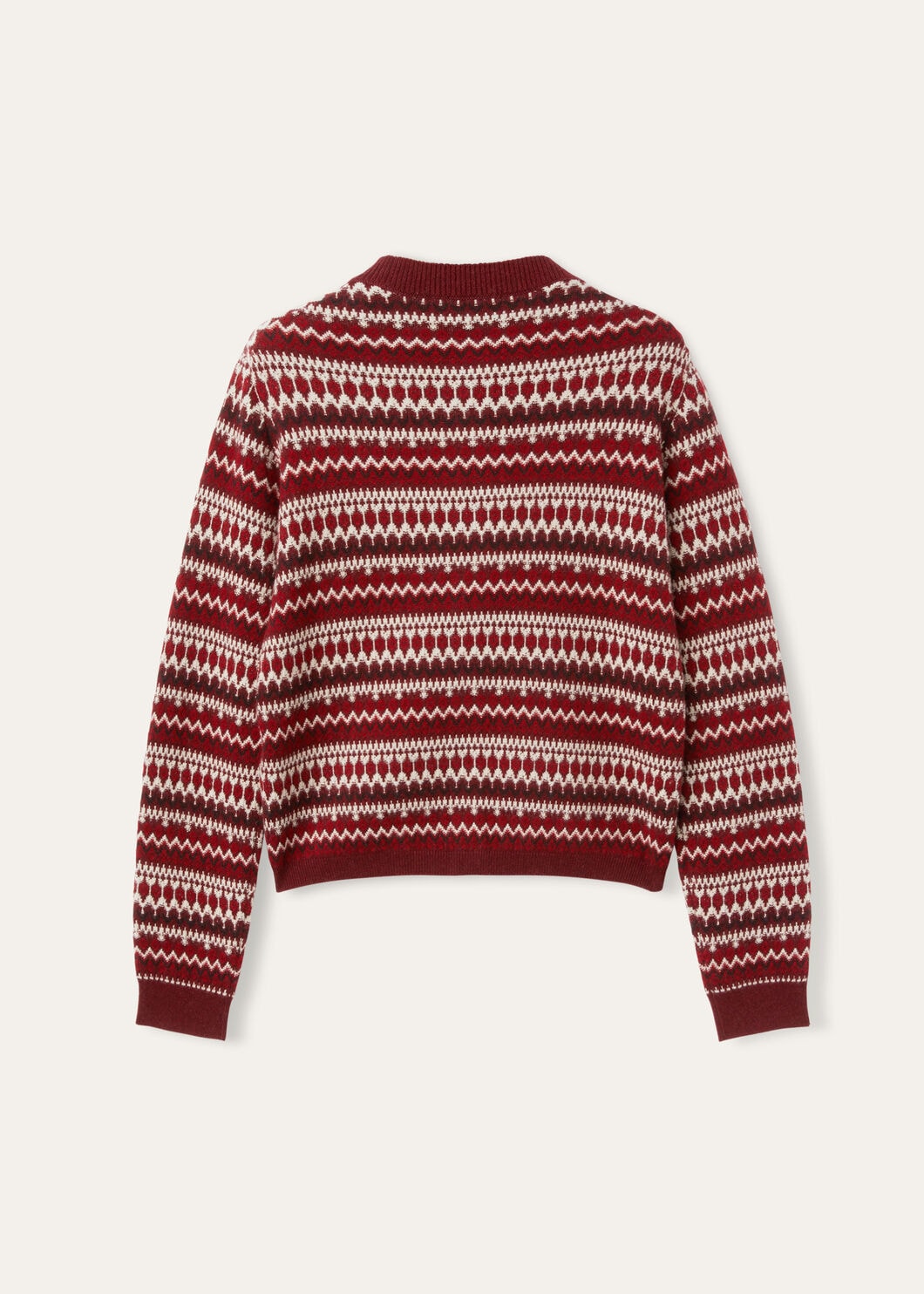 Premium 100% Pure Wool Fair Isle Jacquard Knit Cardigan