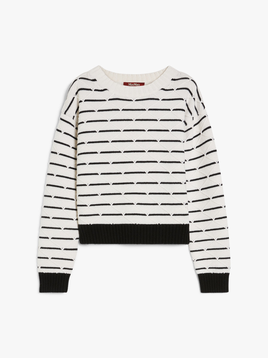 Luxury Wool-Cashmere Blend Striped Sweater | Textured Diamond Knit Pullover
