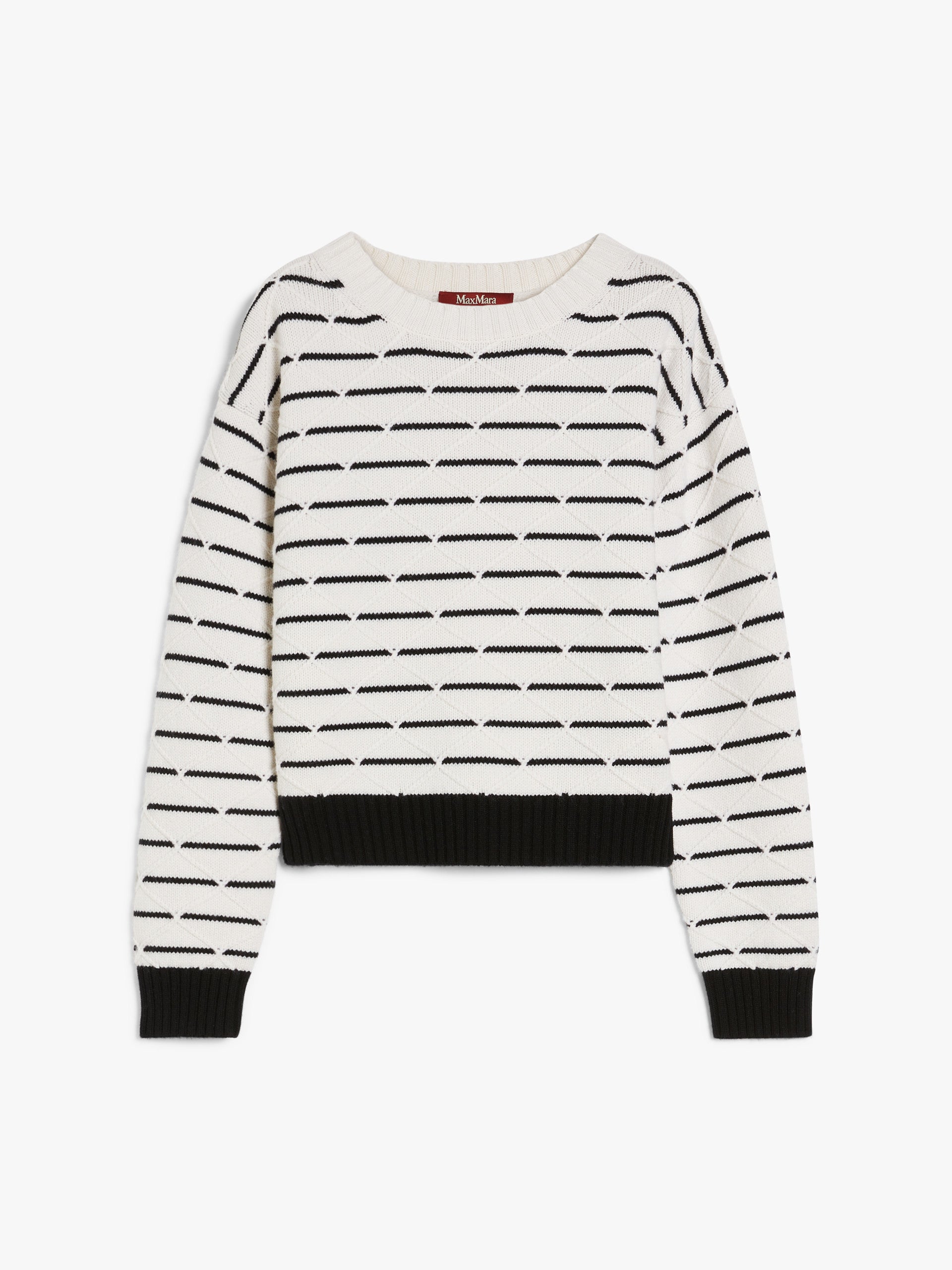 Luxury Wool-Cashmere Blend Striped Sweater | Textured Diamond Knit Pullover