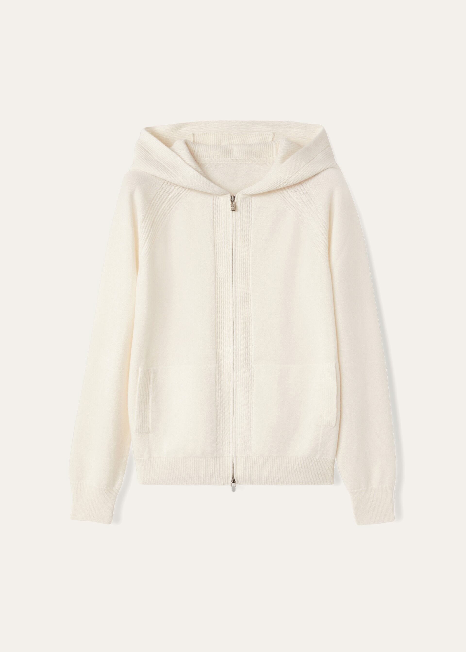 Luxury Wool-Cashmere Zip-Up Hoodie | Premium Knit Loungewear Jacket