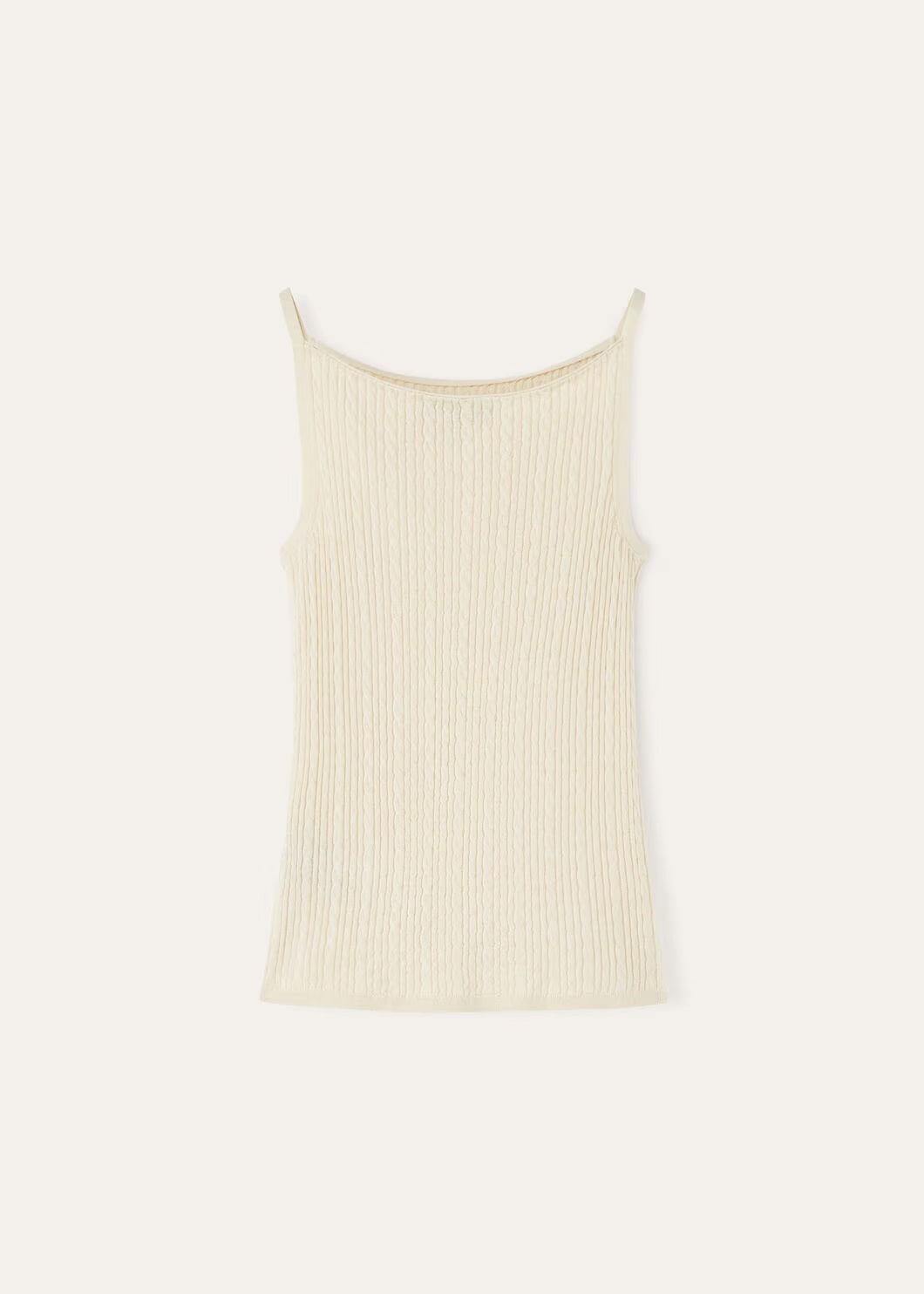 Luxury 100% Fine-Spun Wool Cable-Knit Tank Top | Elegant Boat Neck Vest
