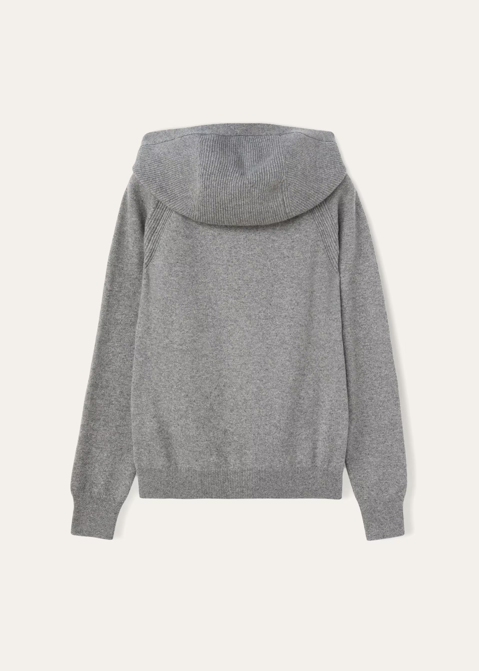 Luxury Wool-Cashmere Zip-Up Hoodie | Premium Knit Loungewear Jacket