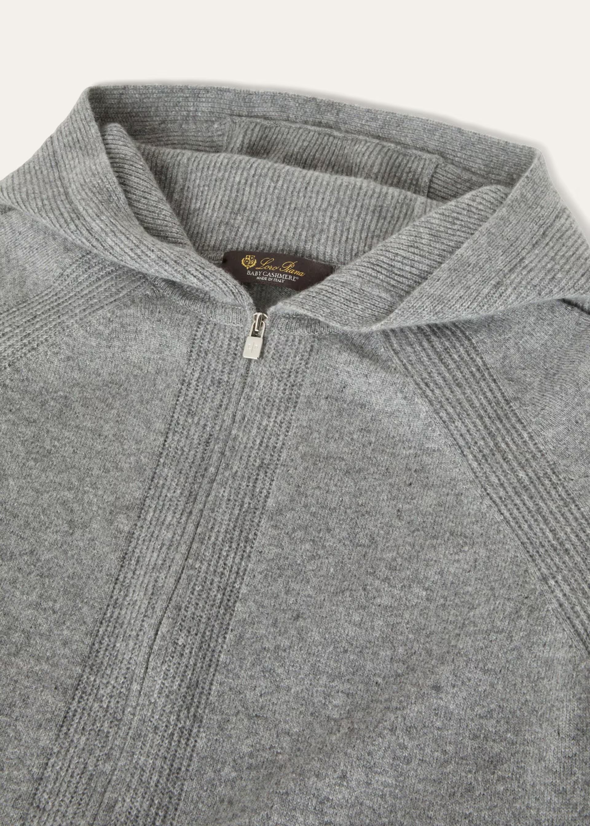 Luxury Wool-Cashmere Zip-Up Hoodie | Premium Knit Loungewear Jacket