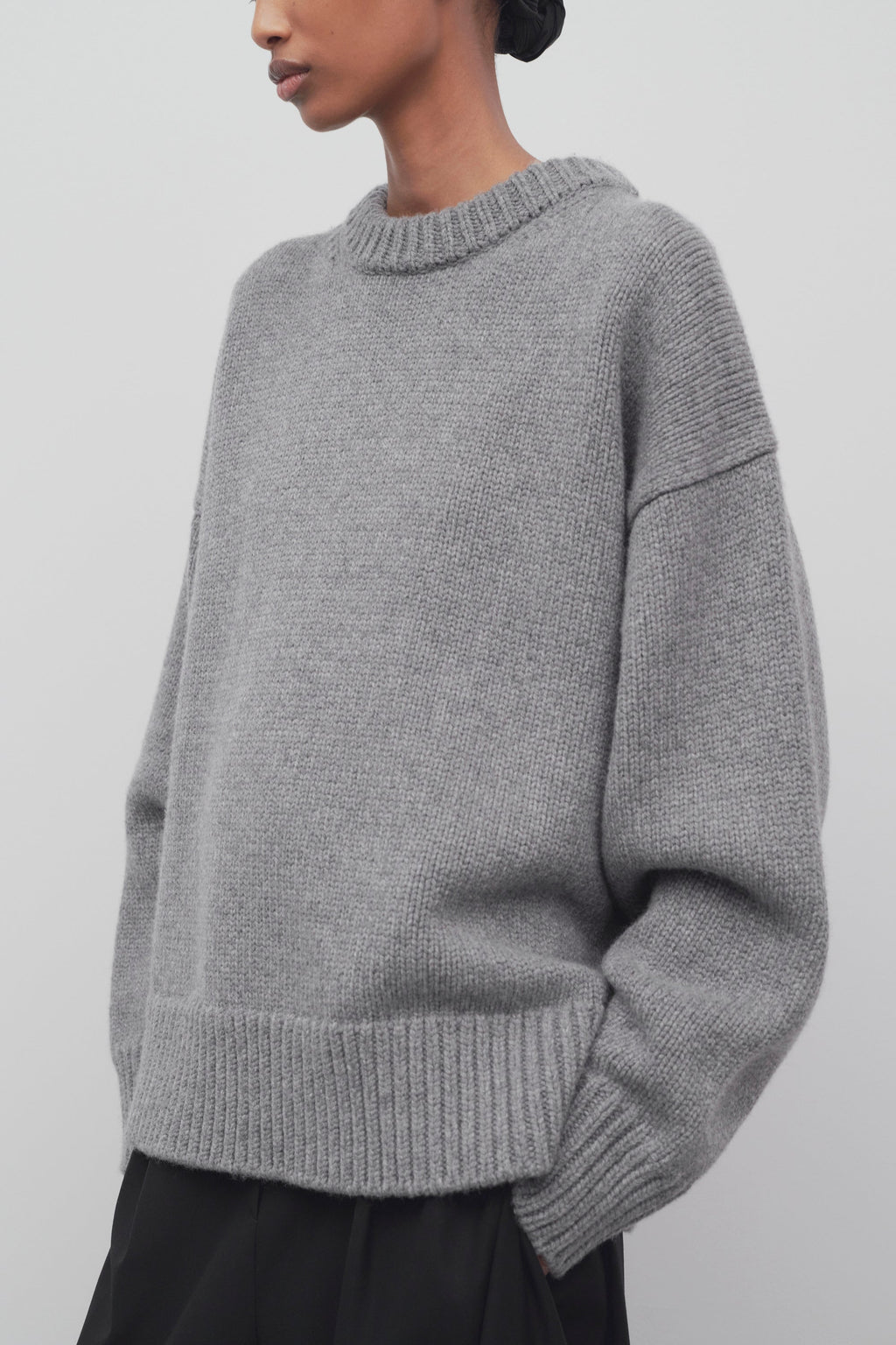 Essential 100% Pure Wool Oversized Crew Neck Sweater | Premium Chunky Knit Pullover