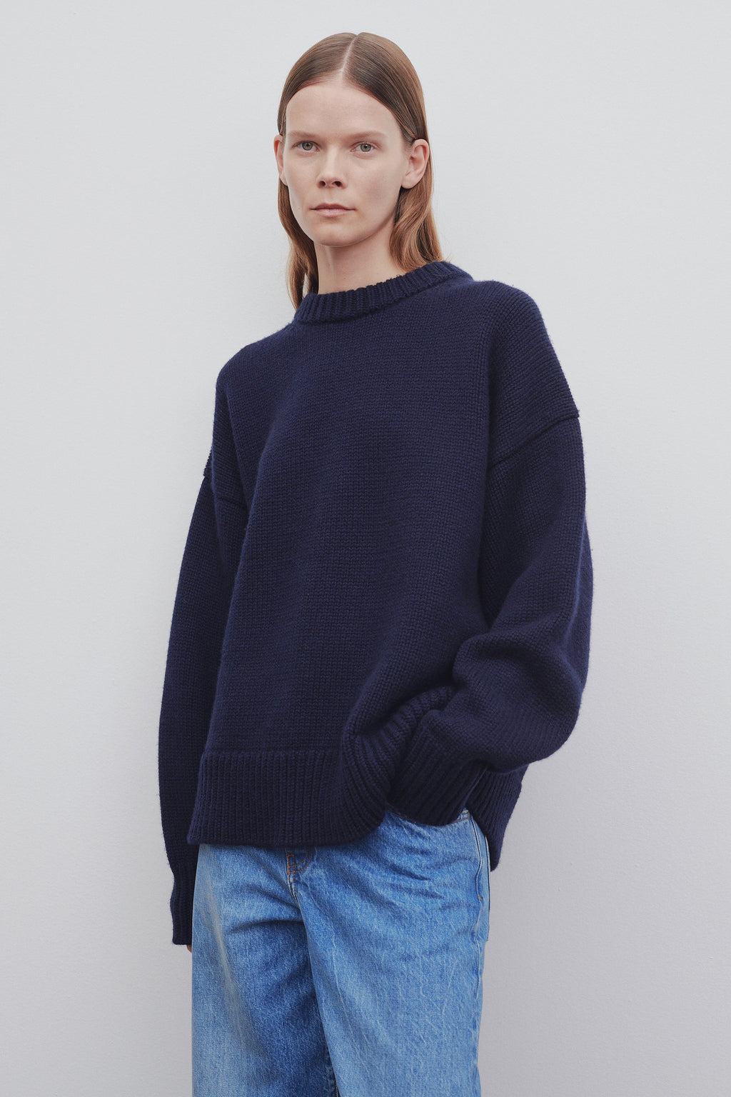 Essential 100% Pure Wool Oversized Crew Neck Sweater | Premium Chunky Knit Pullover