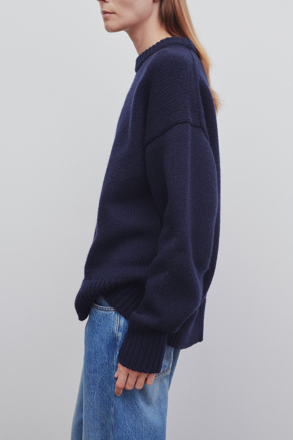Essential 100% Pure Wool Oversized Crew Neck Sweater | Premium Chunky Knit Pullover