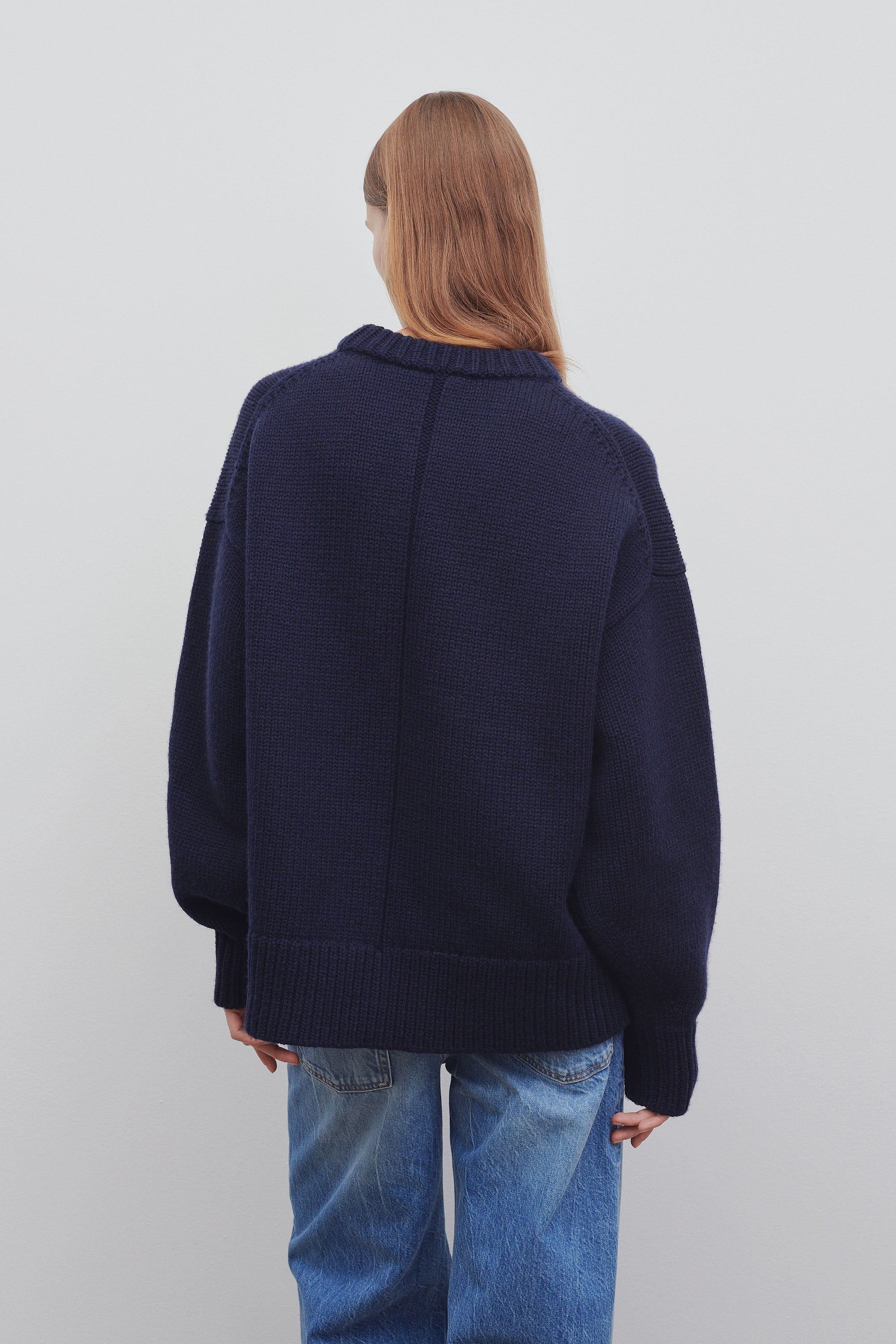 Essential 100% Pure Wool Oversized Crew Neck Sweater | Premium Chunky Knit Pullover