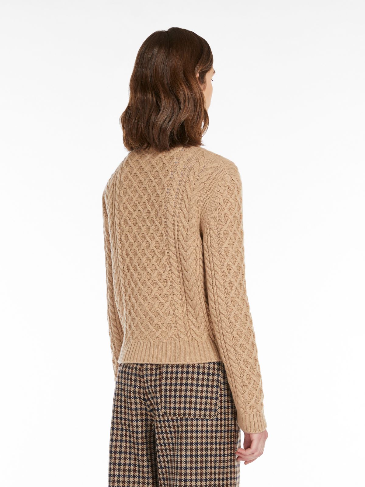 Luxury Wool-Cashmere Cable-Knit Cardigan | Classic Crew Neck Button-Down Sweater