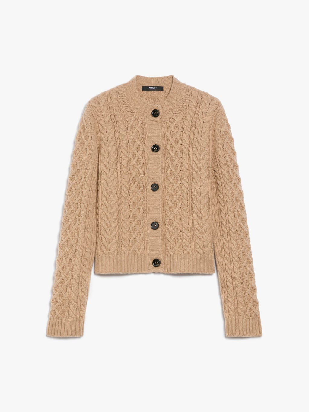 Luxury Wool-Cashmere Cable-Knit Cardigan | Classic Crew Neck Button-Down Sweater