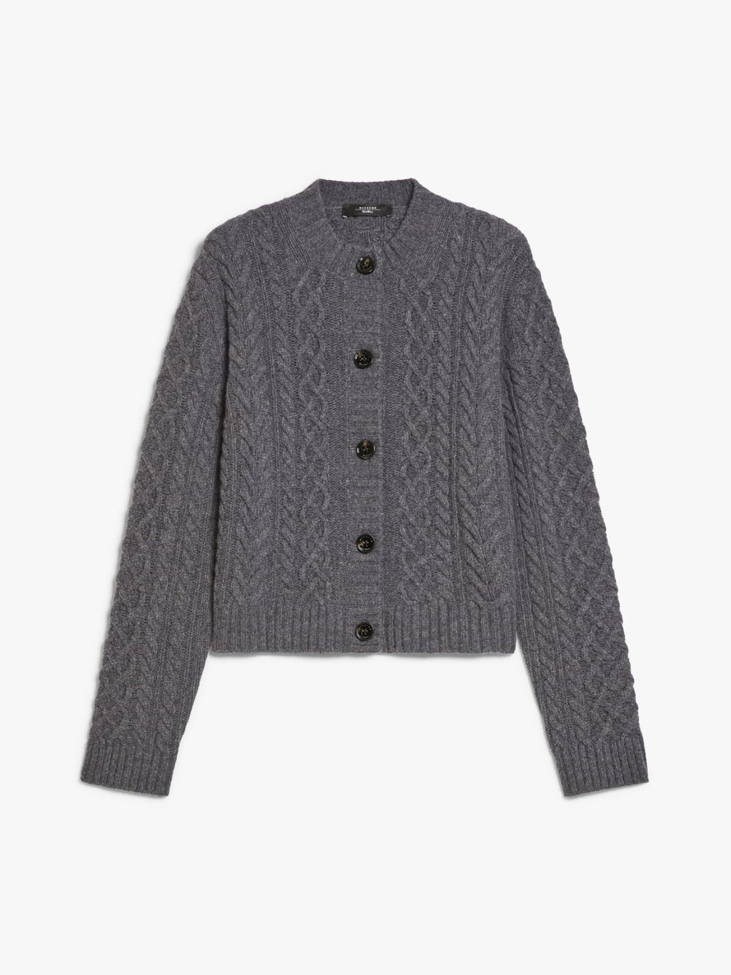 Luxury Wool-Cashmere Cable-Knit Cardigan | Classic Crew Neck Button-Down Sweater